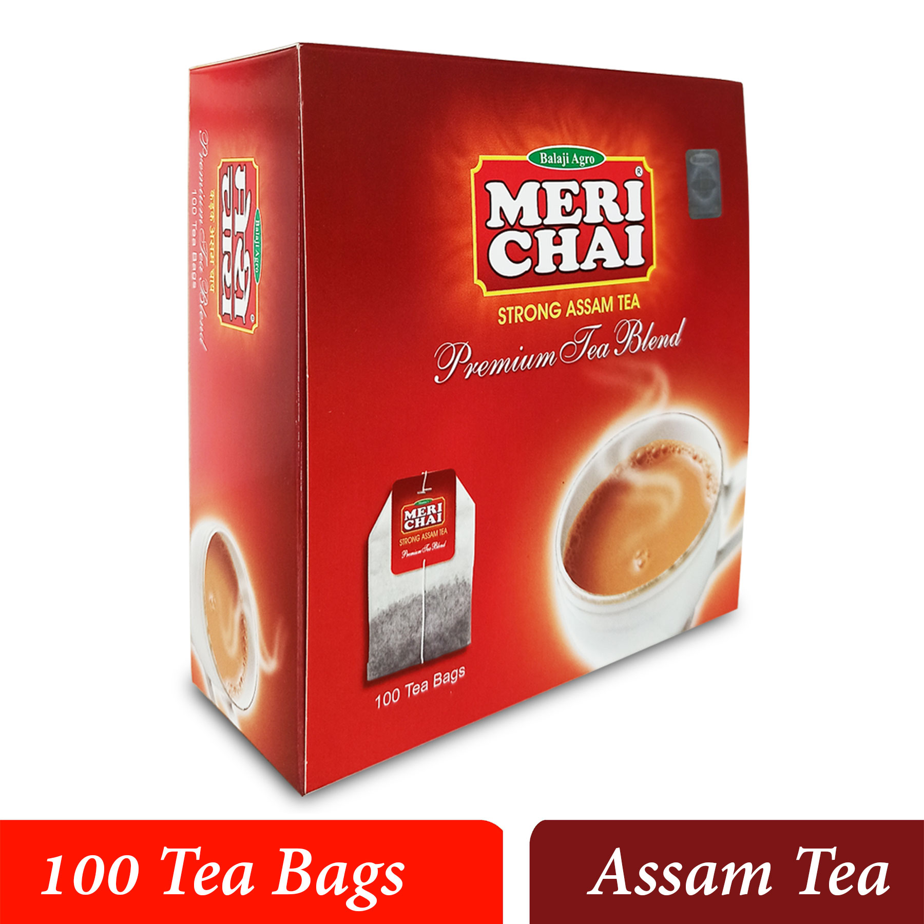 MERI CHAI STRONG ASSAM TEA PREMIUM TEA BLEND 100 TEA BAGS (1.00UNIT)