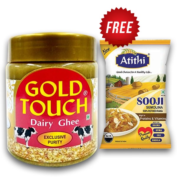 GOLD TOUCH GHEE 500ML + 200GM SOOJI FREE (500.00ML)