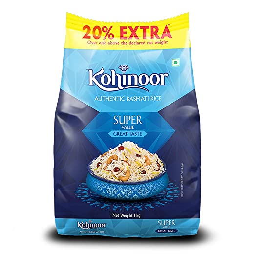 Kohinoor Super Value Basmati Rice (Long Grain) (1.00Kg)