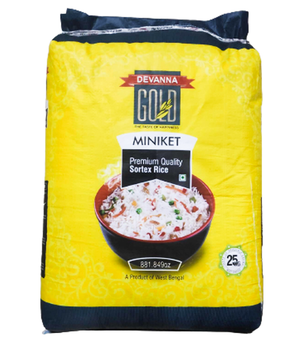 Devanna Gold Miniket Premium Quality Sortex Rice (25Kg)
