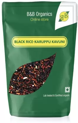 B&B Organics Karuppu Kavuni Rice Black Forbidden Rice (Medium Grain)  (0.5 kg)