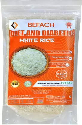 Befach Diabetic & Diet white Sona Masoori Rice (Medium Grain, Polished)  (0.4 kg)