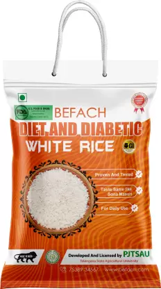 Befach Diabetic Friendly / Low Glycemic (GI) Index Sona Masoori Rice (Medium Grain, Polished)  (4.5 kg)