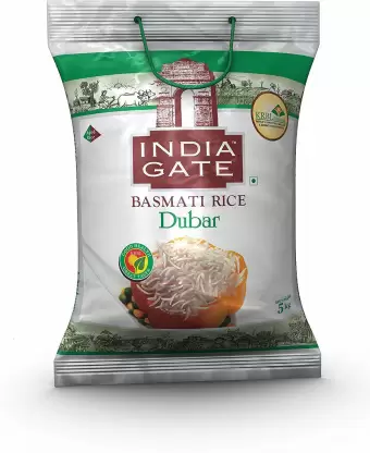 INDIA GATE Basmati Rice, Dubar, 5kg Basmati Rice (Long Grain, Raw)  (5 kg)