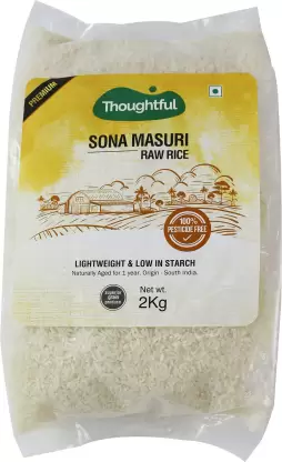 Thoughtful Sona Masoori Rice (Full Grain, Raw)  (2 kg)
