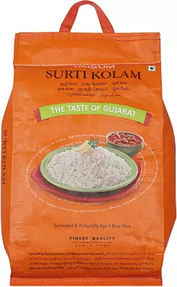 OMSOM Rice Surti Kolam Rice (Medium Grain, Raw)  (5 kg)