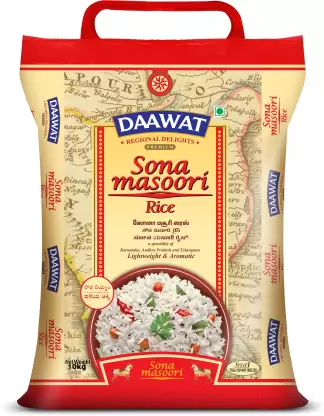 Daawat Premium Sona Masoori Rice  (10 kg)